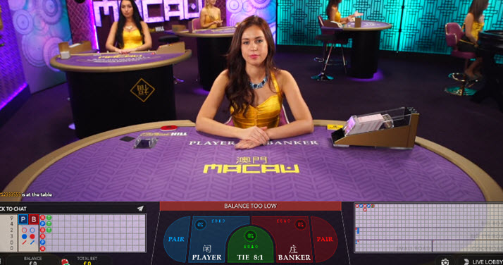 William Hill Live Dealer Baccarat Squeeze